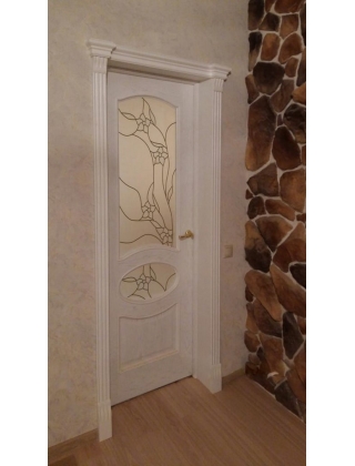 Дверь Нимфа с витражным стеклом «Флора»